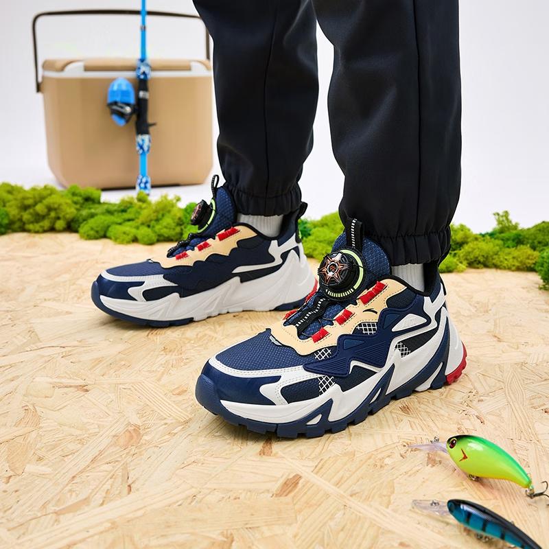 Anta Удобные универсальные нескользящие износостойкие повседневные туфли с низким верхом, детские повседневные туфли синего цвета A312348811H-4