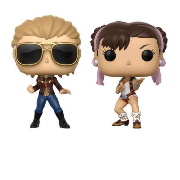 2 Figurines Funko Pop! Marvel VS Capcom : Captain Marvel VS Chun-Li