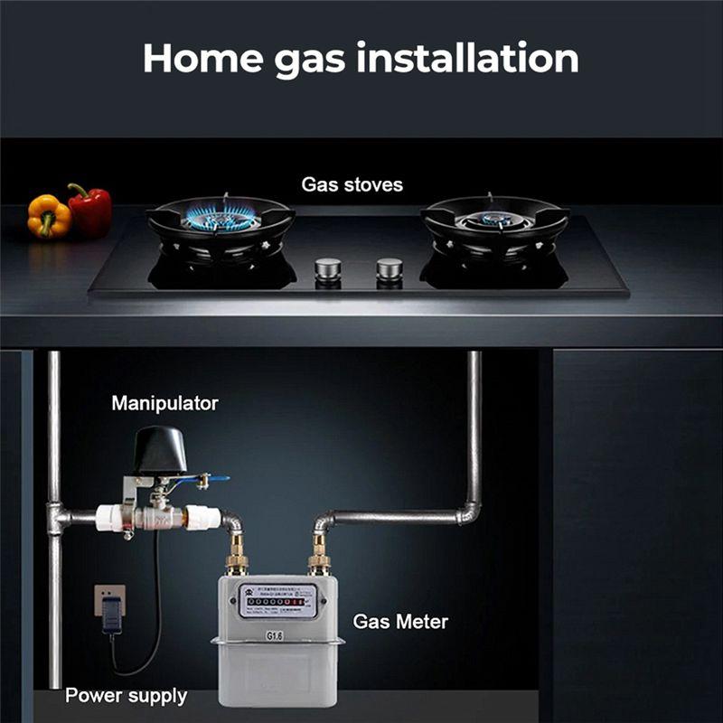 Feb.Wifi Robot Waterproof Valve Tuya Smart Remote Control APP Remote Control Water Pipe Gas Wireless Valve Switch US Plug