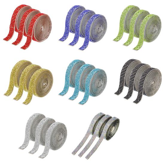 3 рулона ленты со стразами, самоклеящиеся искусственные хрустальные полоски, элегантная декоративная отделка, рулон для поделок своими руками, одежды, обуви, сверкающая декоративная лента