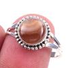 Кольцо из чистого серебра 925 пробы с натуральным медовым родохрозитом ручной работы, размер 9 h4M46