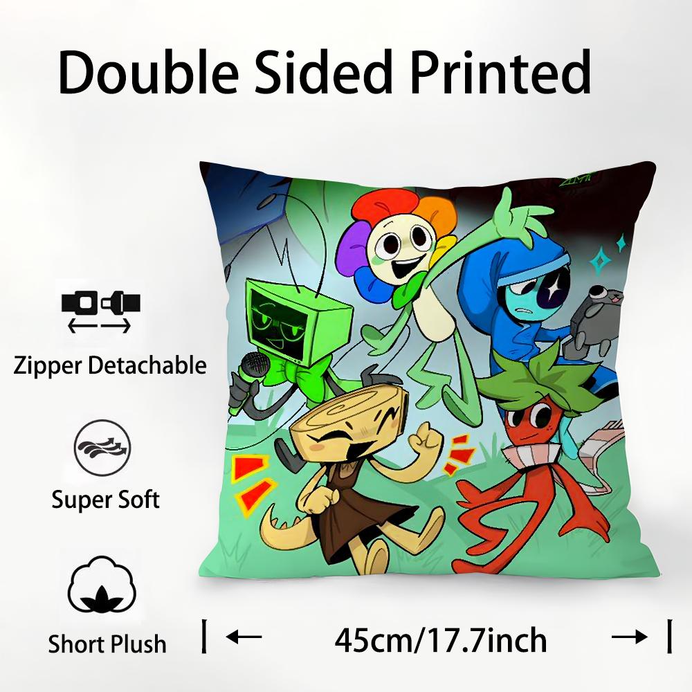 Game D-Dandys World Pillow Case Plush Fabric Soft Double Sided Print Sofa Cushion Cover Throw Pillow Covers