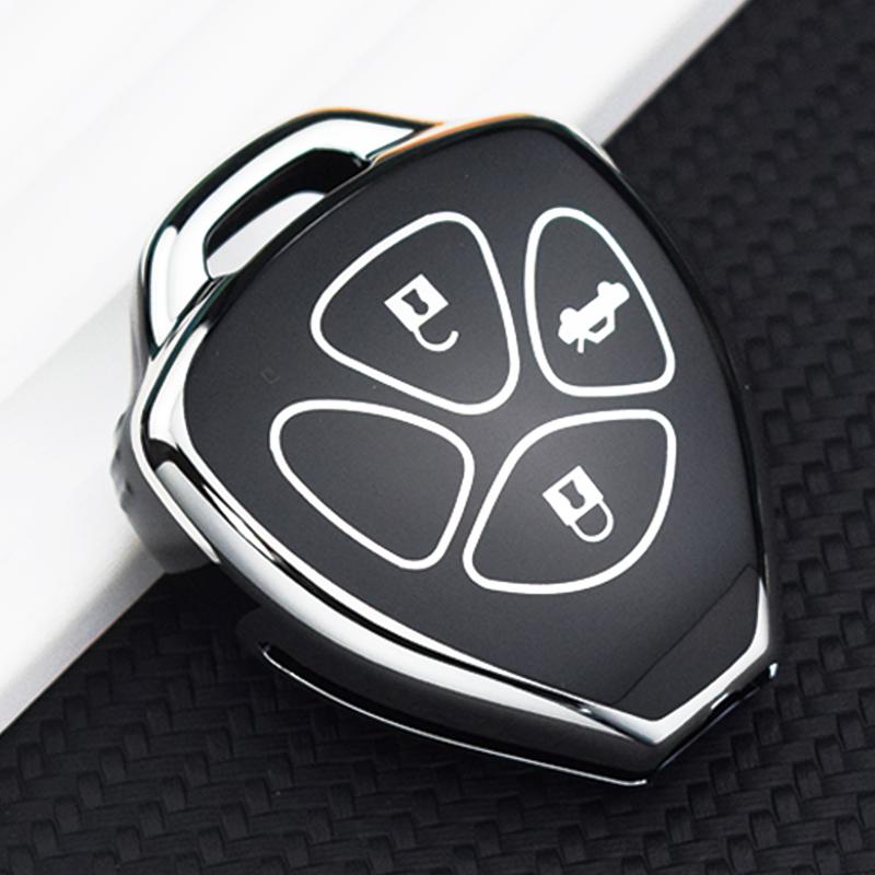 3 Buttons TPU Key Holder Case for Toyota Yaris/Vitz Auris Mk I 2007 Corolla Verso Hilux 7 RAV4 Porte Camry Car Key Cover Keychain