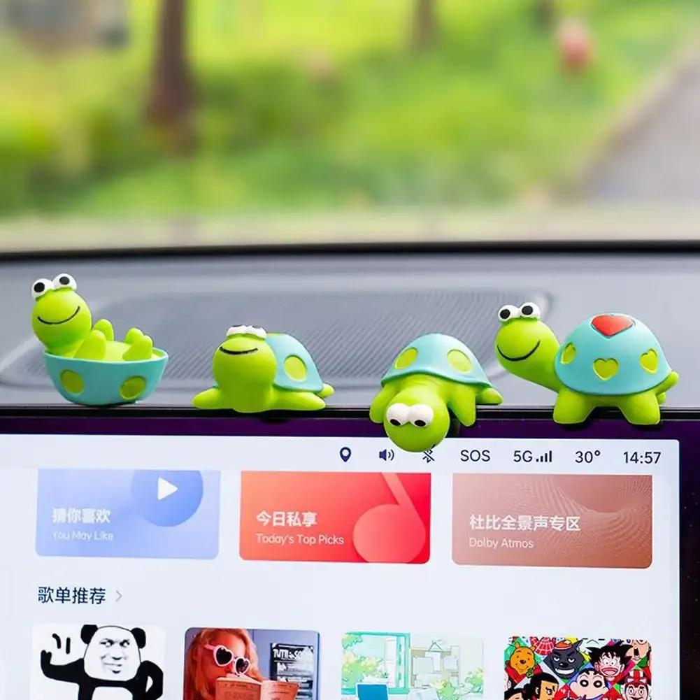 Милая лежащая мини-черепаха, украшение для салона автомобиля, забавная центральная консоль, зеркало заднего вида, украшения для автомобильных аксессуаров