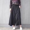 Summer New Cotton and Linen Literary Loose Large Size Wide-leg Pants Elastic Waist Irregular Big Swing Skirt Pants Women