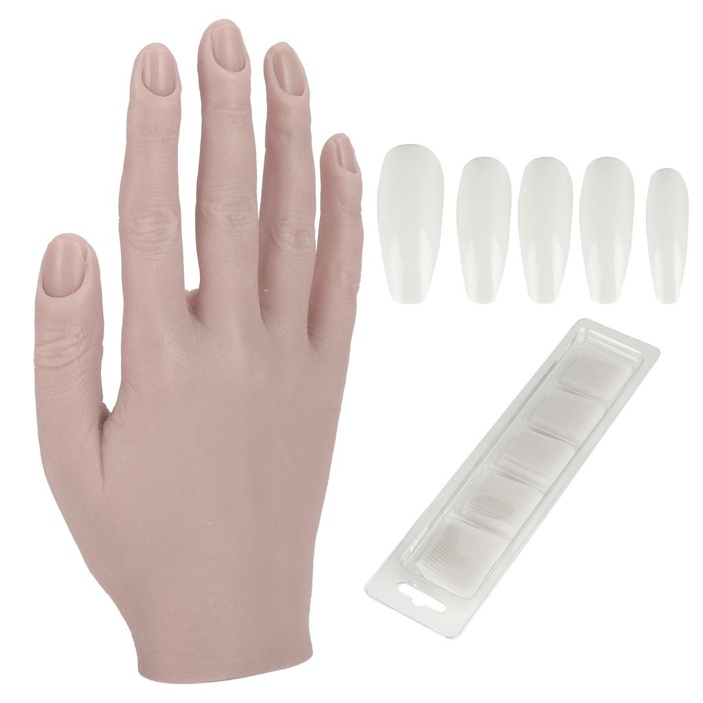 Silicone Nail Training Hand Flexible Joint Nail Art Practice Hand Bendable Mannequin Hands#03