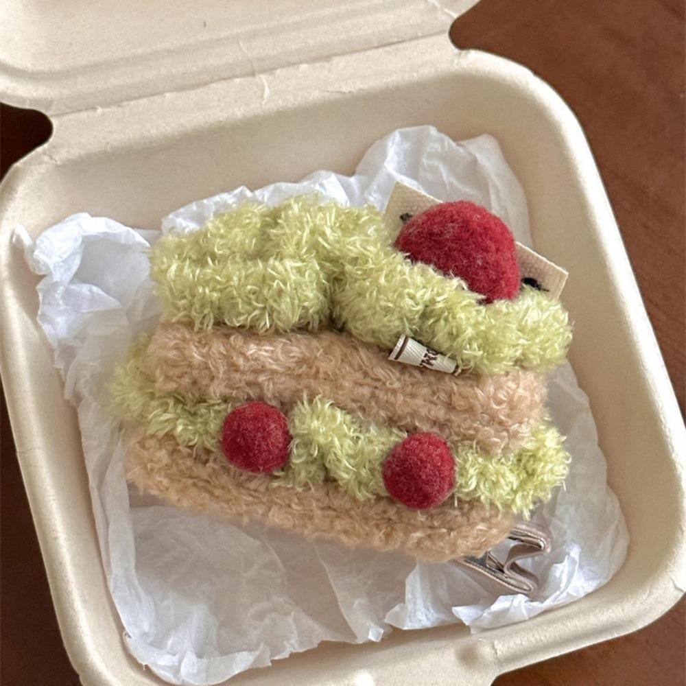 Puff Afternoon Tea Dessert Hair Clip Cupcake Strawberry Cake Plush Pendant Hair Styling Accessory