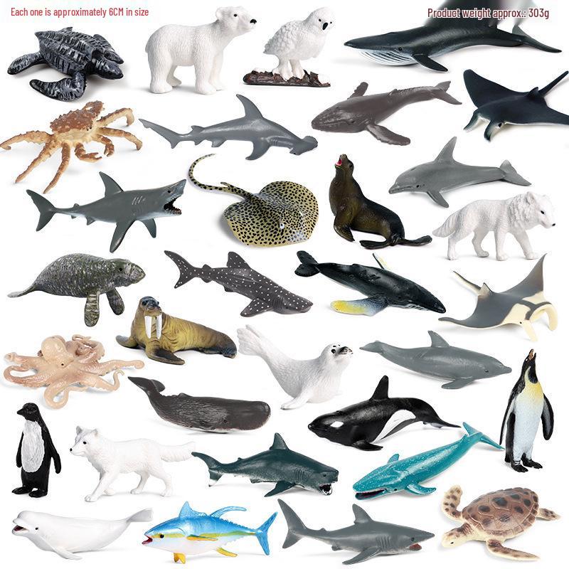 Набор моделей диких животных Арктики: Белый медведь и пингвин