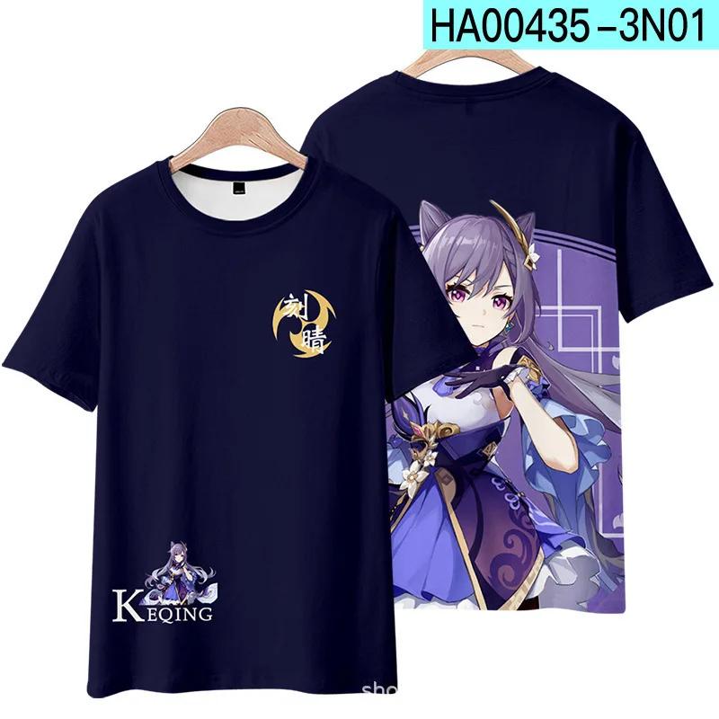 Новая игра аниме Genshin Impact Hutao Yae Miko принт футболка 3D мужчины женщины косплей футболка летняя уличная одежда Harajuku унисекс