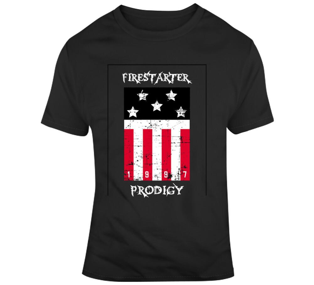 Prodigy Firestarter American Flad Punk Rock T Shirt