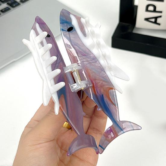 Женская заколка для волос в форме акулы с противоскользящими зубцами из ацетатного материала, заколка для волос с задней головкой, большая заколка для волос, аксессуары для волос