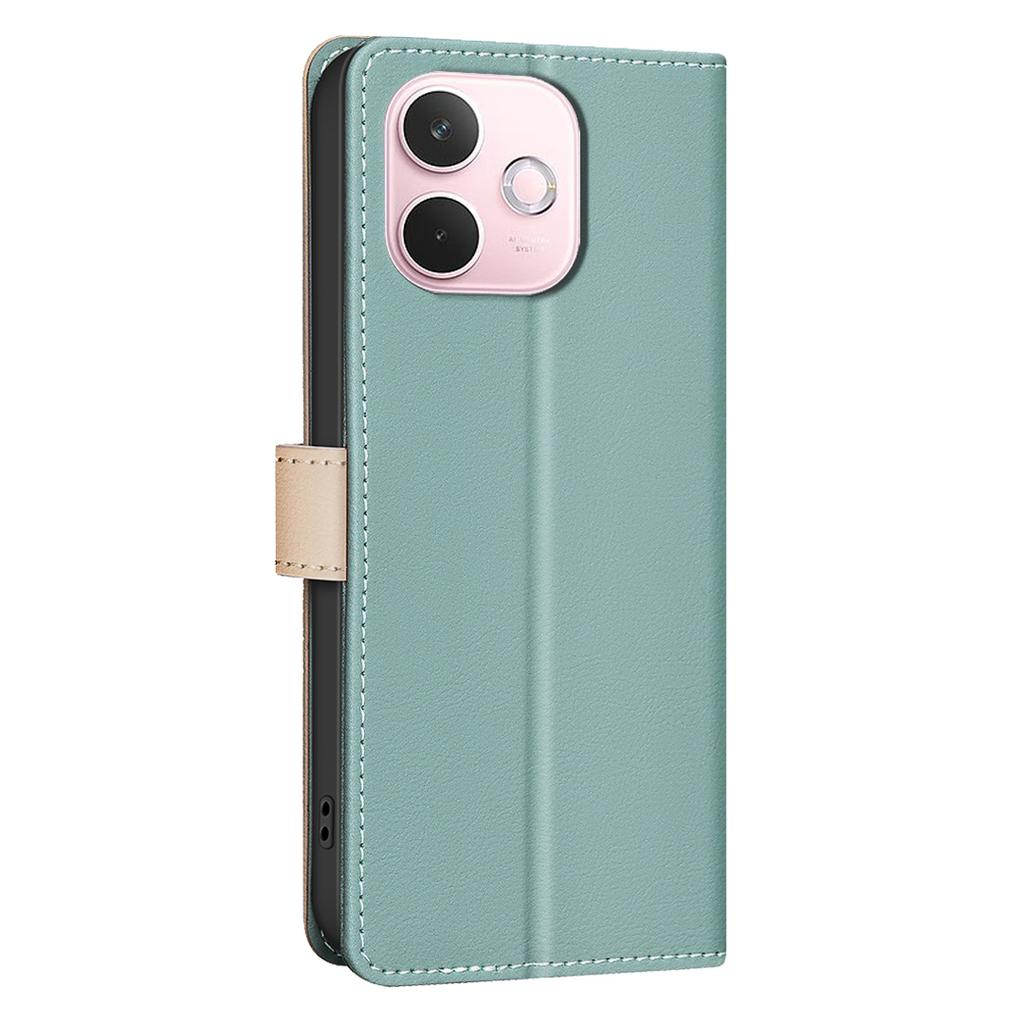 BINFEN COLOR BF33 For Oppo A5 Pro 5G Leather Case Splicing Color RFID Blocking Wallet Stand Phone Cover