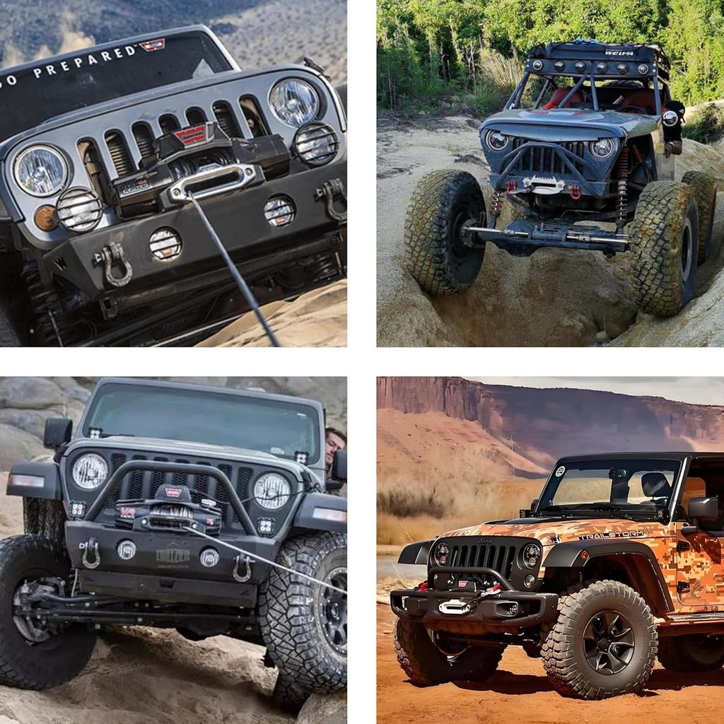 1/4'' X 50 Ft Car Synthetic Winch Rope Kit, 10,000LBs Winch Cable Line With Protecting Sleeve And Thimble, Universal Car Accessories For ATV UTV