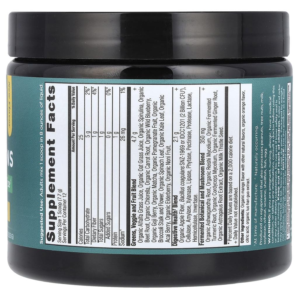 Ancient Nutrition Органические суперфуды, манго, 3,3 унции (92,5 г)