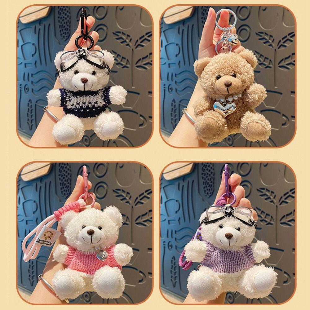 Милый плюшевый мишка кулон мультяшный бурый медведь кулон сумка плюшевые подвески ключи от машины аксессуары
