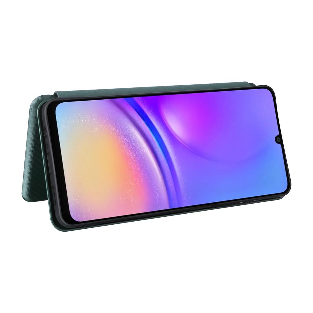 Чехол для Samsung Galaxy A06 5G с текстурой углеродного волокна, противоударный, из ПУ кожи, чехол для телефона