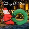 3.28FT Светодиодная подсветка Рождественский надувной Санта плавательный круг Игрушки Двор Газон Вечеринка Украшение Домашние украшения Принадлежности Рождественские подарки