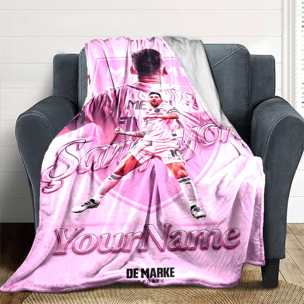 Messi Personalized Text Blanket Multi-purpose Personalized Blanket Durable Comfort Throw For Chair Living Room Bedding Couch for All Occasions