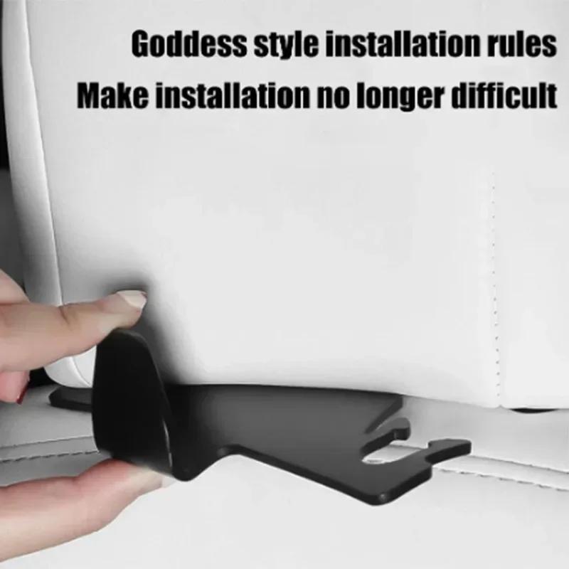 Car Rear Headrest Hook For Tesla Model 3 Y 2024 Organizer Center Console Head Rest Storage Accessories Bag Umbrella Trunk Hanger