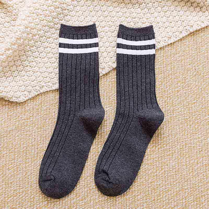 Хорошие школьные носки Harajuku Retro Cute Cotton Sox, желтые, женские, полосатые, высокие, свободные, для круглой формы, забавные, белые, красочные, дизайнерские, японские девушки