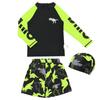 Boys' Quick-Dry Long Sleeve Swimsuit Set with Zipper & Sunscreen Protection