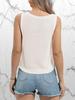 Women's Sleeveless Crochet Knit Tank Top Crew Neck Hollow Out Casual Summer Pullover