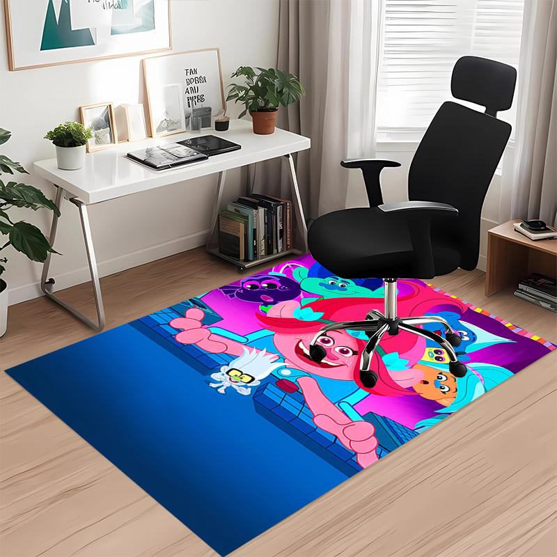 Trolls Printed Carpet, for Office Chair Living Room Bedroom Kitchen Room Decor Gifts.