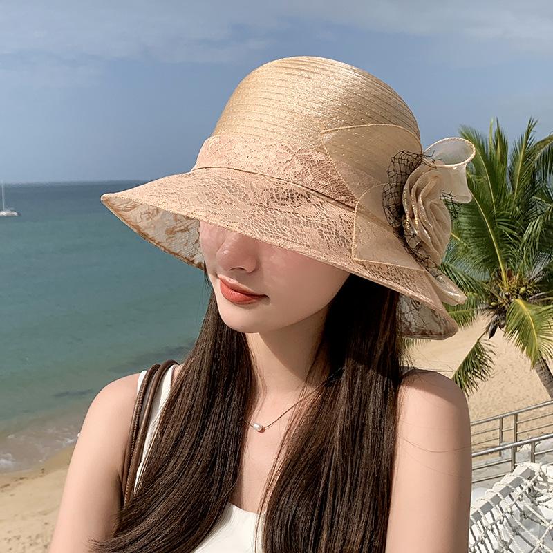 Летняя новая женская элегантная шляпа из органзы в виде цветочного горшка для путешествий на открытом воздухе, солнцезащитный козырек, классная шляпа рыбака Tide