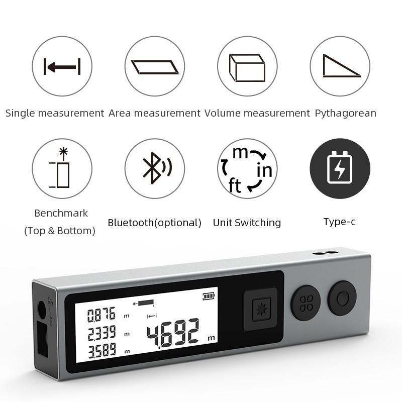 M120 Мини Ручной Дальномер Портативный Перезаряжаемый Bluetooth Дальномер ЖК-Дисплей Лазерная Электронная Линейка