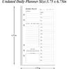 Ежедневник A6 без дат - Список дел для ежедневников Filofax Personal, 80 листов/160 страниц, Планер и линованная вставка, 6-отверстная, 3,75" x