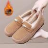 Модные хлопковые туфли женские зимние новые плюшевые теплые модные удобные туфли на плоской подошве без застежек для отдыха на мелкой подошве мягкие нескользящие туфли Zapatos De Mujer