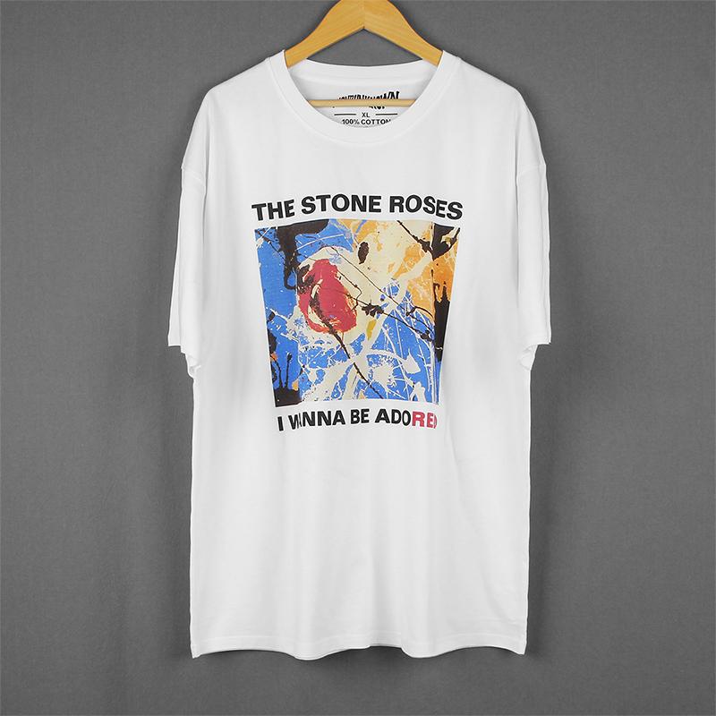 The Stone Roses TShirt I Wanna Be Adored Rock BritPop Pulp Top Band Unisexs Clothing Short Sleeve Clothing