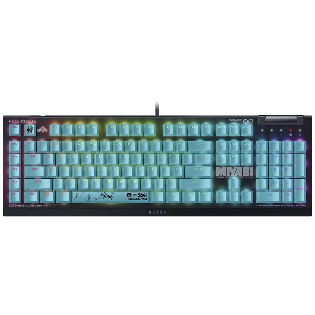 Razer BlackWidow V4 X Zenless Zone Zero Gaming Keyboard English 6 Customizable Dedicated Macro Keys for Various Multifunction RGB Green Mechanical