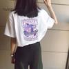 Letter Printed T Shirt Women  Summer Chic Tees Cotton Elegant Clothes Loose Casual Pullover Tops