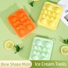 4 Grid Silicone Model DIY Ice Block Mold Durable 3D Bear Shape Mold Summer