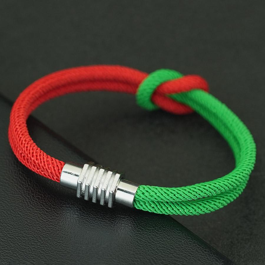Noter Stylish Christmas String Bracelet Men Women Grade A 4mm Cord Red Green Bicolor Charm Braslet Versatile Accessories Joias