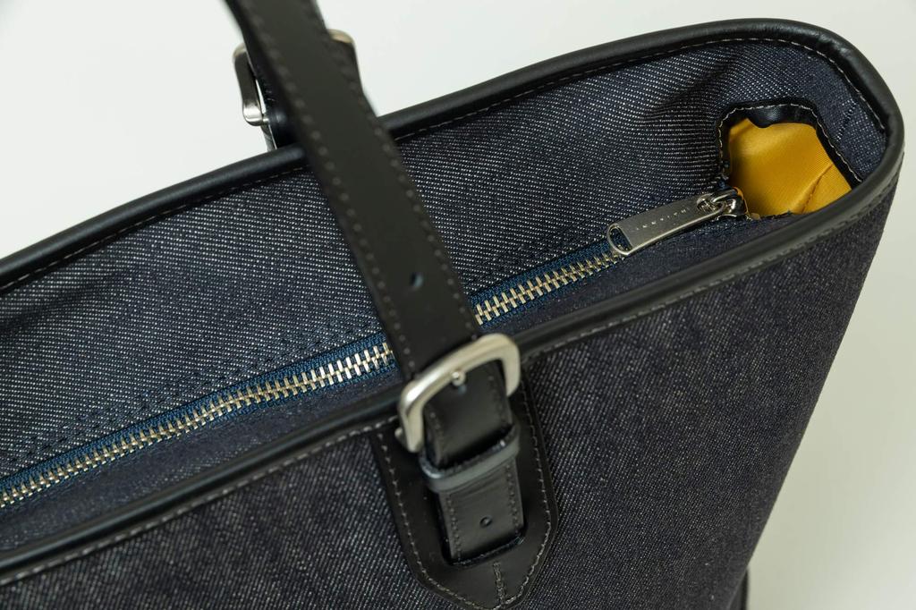 Сумка-тоут из денима [Infis] [сумка из денима] (темно-синий, черный)