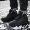 Winter Boots Men Lace Up High Top Keep Warm Plush Non-slip Outdoor Hiking Ankle Boots Waterproof Sneakers Casual Men Shoes