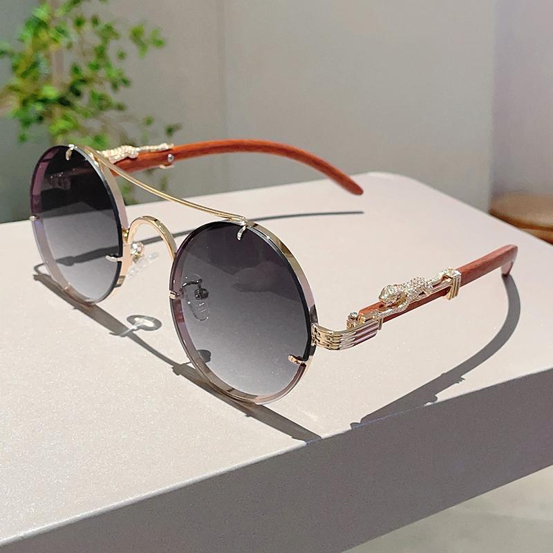 Винтажные круглые солнцезащитные очки  Новинка моды Оверсайз Градиентные Разноцветные Линзы Модный Дизайн Роскошного Бренда Солнцезащитные Очки