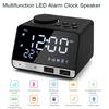 Bluetooth 4.2 FM-радио динамик с 2 USB-портами светодиодный цифровой будильник домашний декор повтор настольные часы температура
