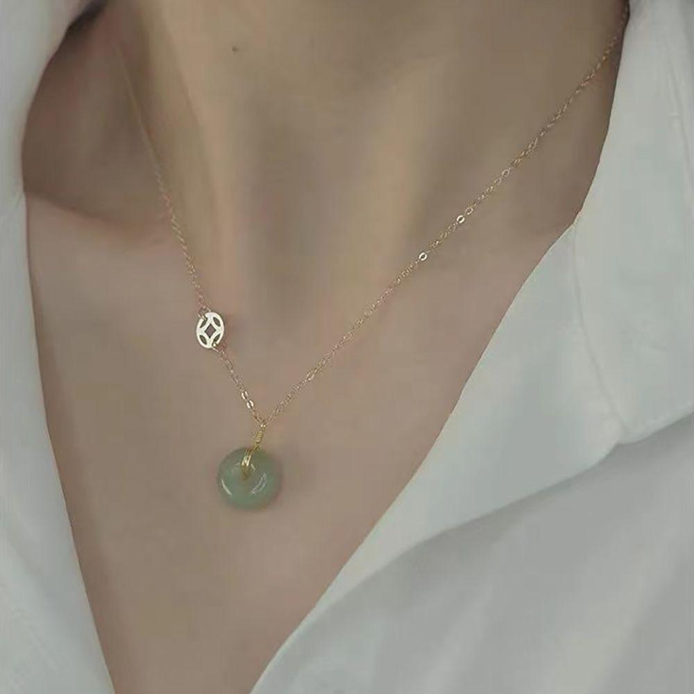 Gift Chinese Style Women Necklace Korean Style Clavicle Chain Round  Necklaces Fashion Jewelry