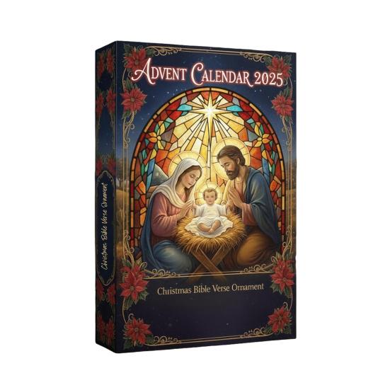Bible Verse Advent Calendar 2025 24-Day Christmas Countdown Box with Scripture Cards Religious Christian Gift