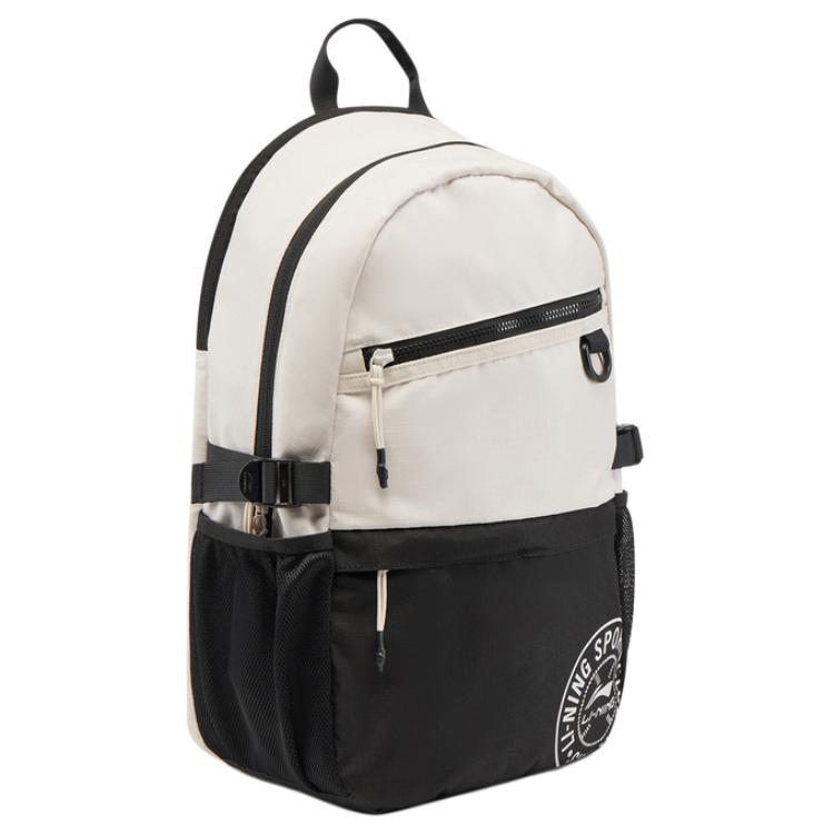 New LiNing Polyester Backpack Unisex Milk White & Black ABSV219-2