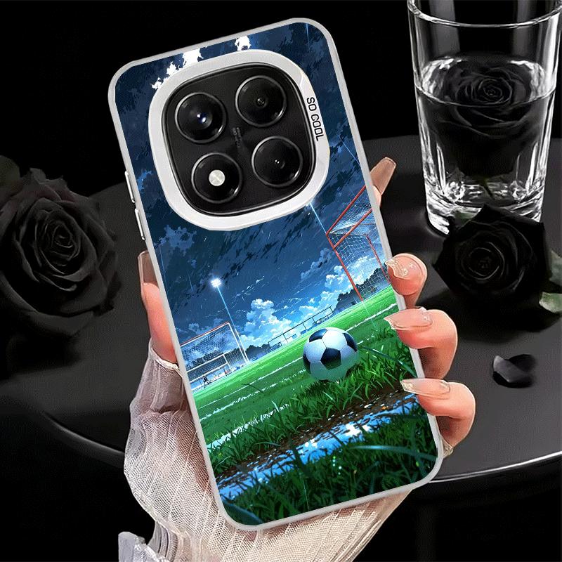 Football Soccer Ball Design Shockproof Phone Case for Xiaomi Redmi Note 15 14 13 12 Pro Plus 11 11S 11T 5G Cover Anti Fall Funda