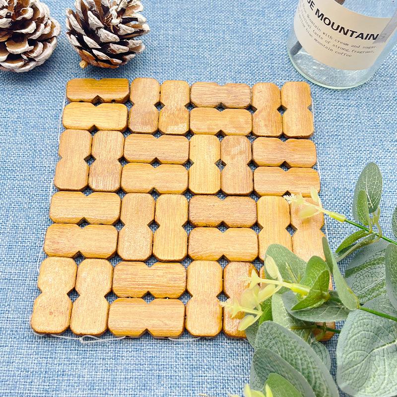 Household bamboo insulation mat, dining table mat, tea cup mat, restaurant kitchen mat, heat-resistant and heat-resistant pot mat