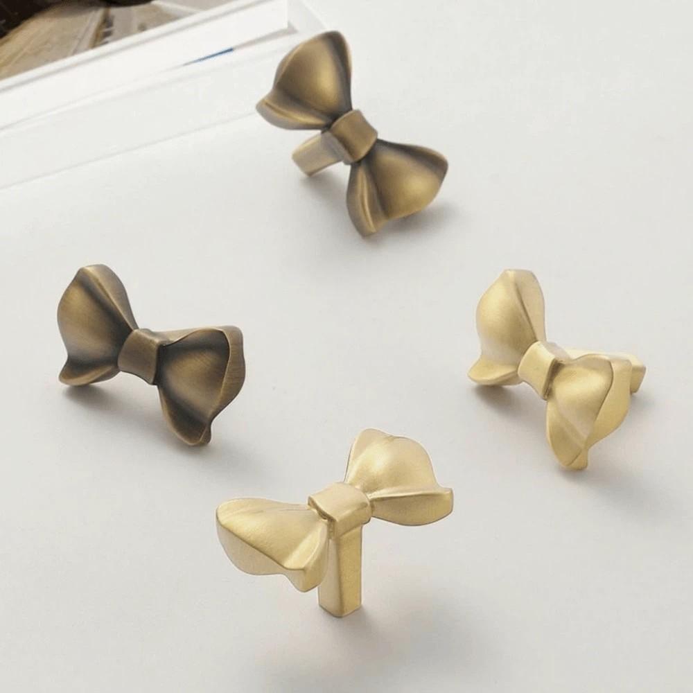 Furniture Hardware Cabinet Door Knobs Vintage Wardrobe Drawer Pulls Bow Tie Brass Handle Window
