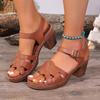 Модные женские сандалии на высоком каблуке без застежки 2025 Легкие сандалии на массивной платформе Дизайнерская обувь Женские Удобные Повседневные Пляжные Сандалии на щиколотке