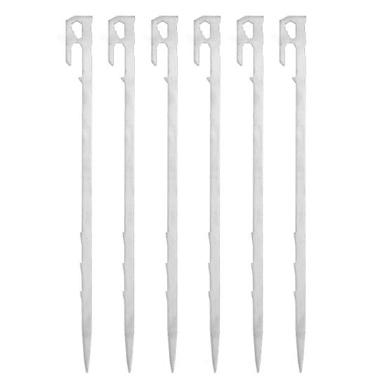 6Pcs 20/35CM Camping Tent Stake Heavy Duty Stainless Steel Multi-functional Outdoor Garden Yard Tarp Canopy Windproof Ground Spike Metal Tent Peg