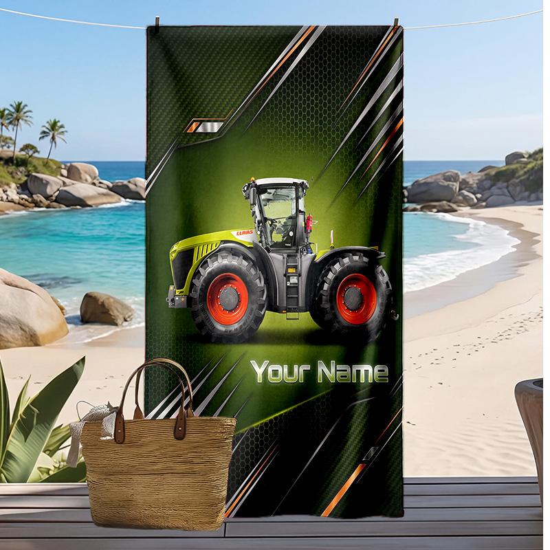 CLAAS Custom Beach Towel, Print Your Name Text Lightweight Absorbent Towel for Swimming Travel