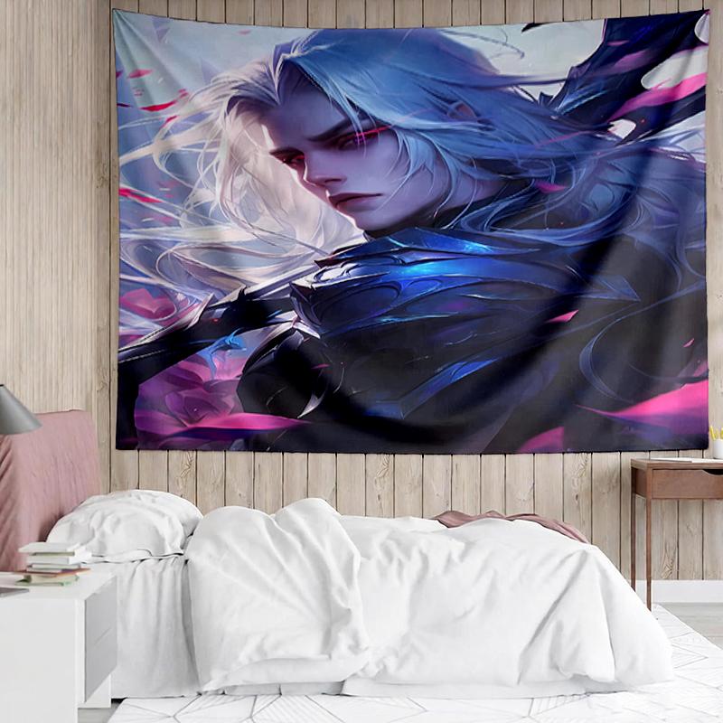 League-of-Legends Print Tapestry, Backdrop, Easy Setup, Ideal for Bedroom, Office & Living Room, with Aesthetic Wall Hanging Decor.